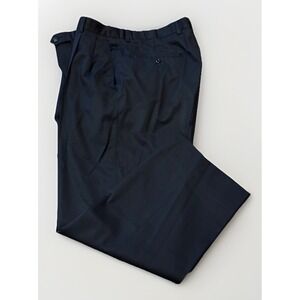 Joseph & Feiss Gold Blue Dress Pants Mens 36x27.5 100% Wool Pleated Preppy